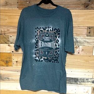 Size Large Aerosmith Short Sleeve Gray Soft Stretchy Band Graphic T-Shirt